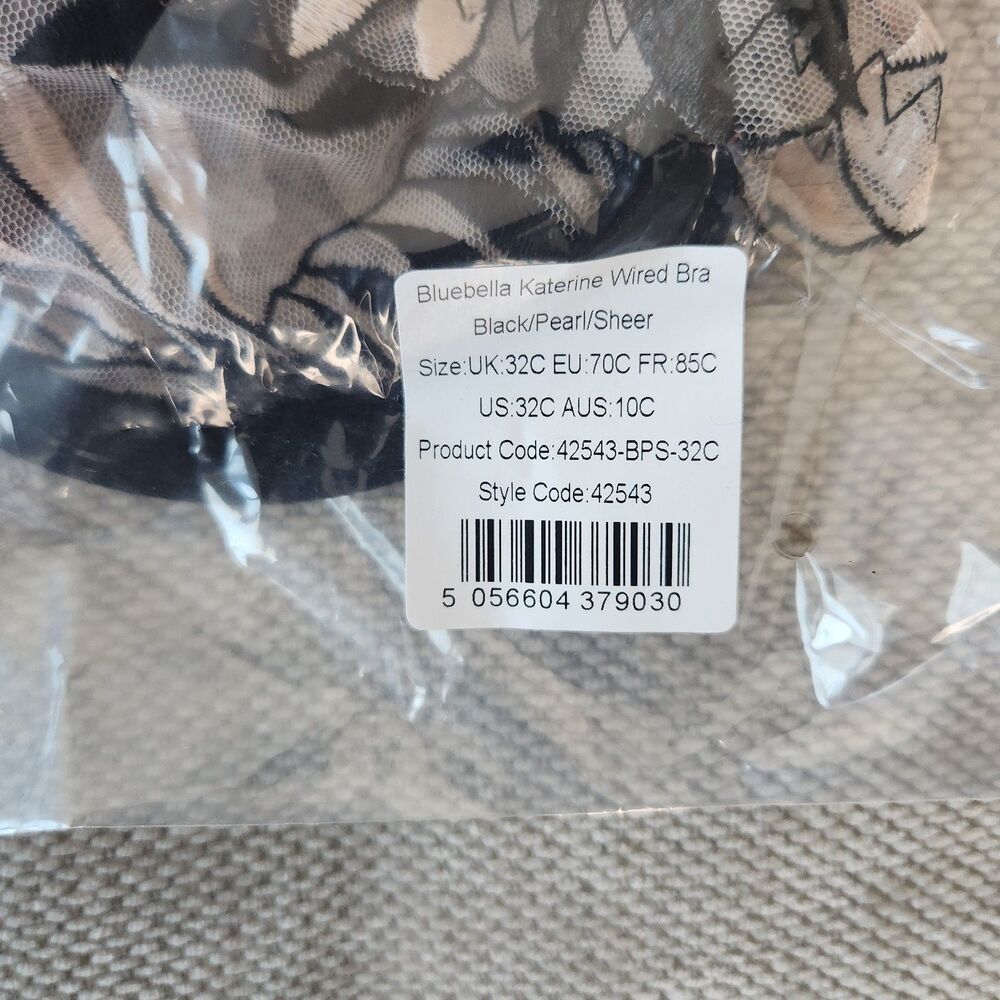 Bluebella 32C Black Pearl Sheer Katerine‎ Wired Bra NWT - Picture 4 of 7